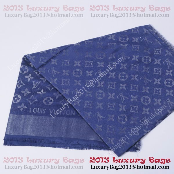 Louis Vuitton Scarves Cotton WJLV092 Dark Blue&Silver Louis Vuitton Scarves Cotton WJLV092 Dark Blue&Silver