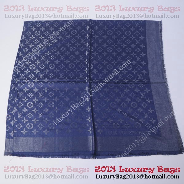 Louis Vuitton Scarves Cotton WJLV092 Dark Blue&Silver Louis Vuitton Scarves Cotton WJLV092 Dark Blue&Silver
