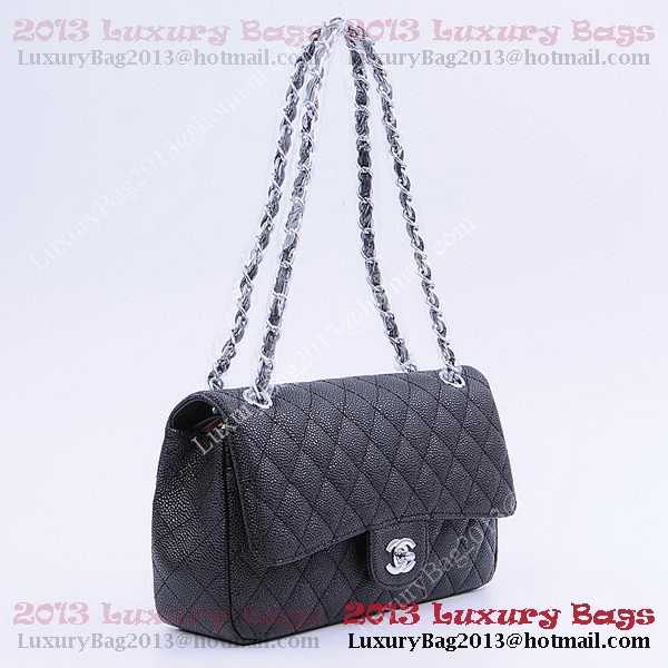 Chanel 2.55 Series Classic Flap Bag 1112 Black Cannage Pattern Silver Chanel 2.55 Series Classic Flap Bag 1112 Black Cannage Pattern Silver