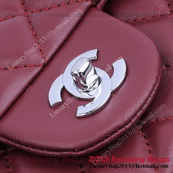 Chanel 2.55 Series Classic Flap Bag 1112 Burgundy Sheepskin Silver Chanel 2.55 Series Classic Flap Bag 1112 Burgundy Sheepskin Silver