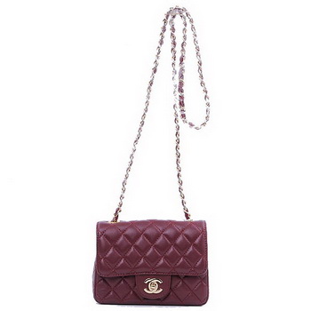 Chanel mini Classic Flap Bag Burgundy Sheekskin 1115 Gold Chanel mini Classic Flap Bag Burgundy Sheekskin 1115 Gold