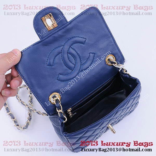 Chanel mini Classic Flap Bag RoyalBlue Sheekskin 1115 Gold Chanel mini Classic Flap Bag RoyalBlue Sheekskin 1115 Gold