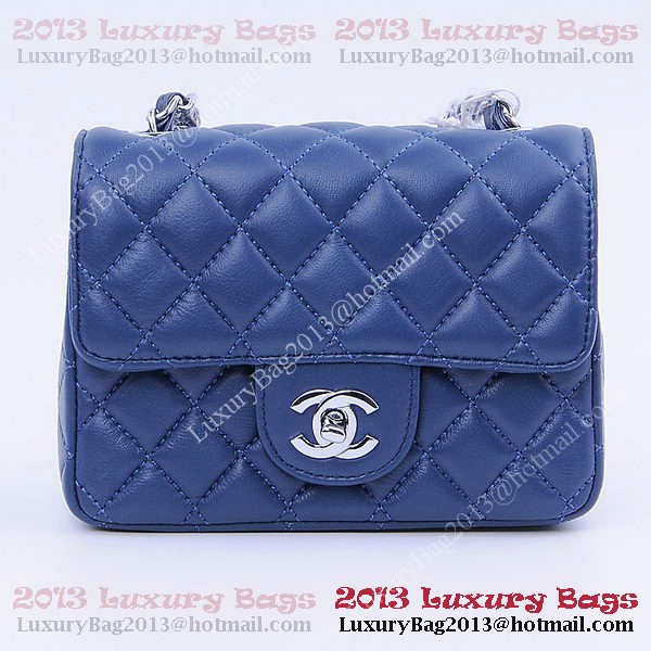 Chanel mini Classic Flap Bag RoyalBlue Sheekskin 1115 Silver Chanel mini Classic Flap Bag RoyalBlue Sheekskin 1115 Silver