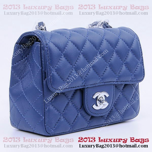 Chanel mini Classic Flap Bag RoyalBlue Sheekskin 1115 Silver Chanel mini Classic Flap Bag RoyalBlue Sheekskin 1115 Silver