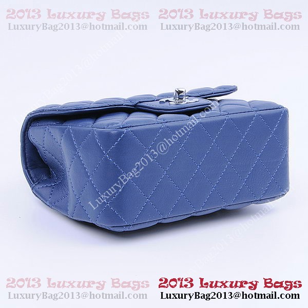Chanel mini Classic Flap Bag RoyalBlue Sheekskin 1115 Silver Chanel mini Classic Flap Bag RoyalBlue Sheekskin 1115 Silver