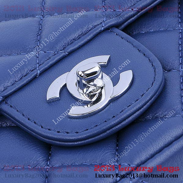 Chanel mini Classic Flap Bag RoyalBlue Sheekskin 1115 Silver Chanel mini Classic Flap Bag RoyalBlue Sheekskin 1115 Silver