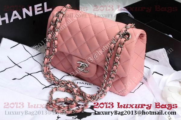 Chanel Classic Flap Bags Pink Original Sheepskin Leather A1116 Silver Chanel Classic Flap Bags Pink Original Sheepskin Leather A1116 Silver