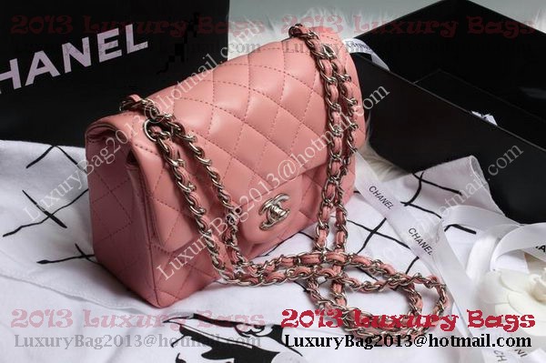 Chanel Classic Flap Bags Pink Original Sheepskin Leather A1116 Silver Chanel Classic Flap Bags Pink Original Sheepskin Leather A1116 Silver