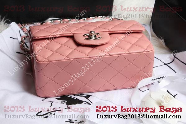 Chanel Classic Flap Bags Pink Original Sheepskin Leather A1116 Silver Chanel Classic Flap Bags Pink Original Sheepskin Leather A1116 Silver