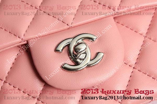 Chanel Classic Flap Bags Pink Original Sheepskin Leather A1116 Silver Chanel Classic Flap Bags Pink Original Sheepskin Leather A1116 Silver