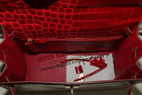 Hermes Kelly 32cm Shoulder Bag Red Croco Patent Leather K32 Gold Hermes Kelly 32cm Shoulder Bag Red Croco Patent Leather K32 Gold