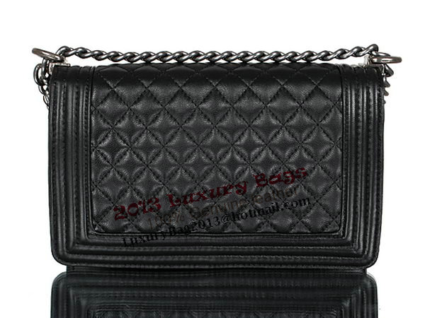 Chanel A67086 Black Lambskin Leather Le Boy Flap Shoulder Bag Chanel A67086 Black Lambskin Leather Le Boy Flap Shoulder Bag