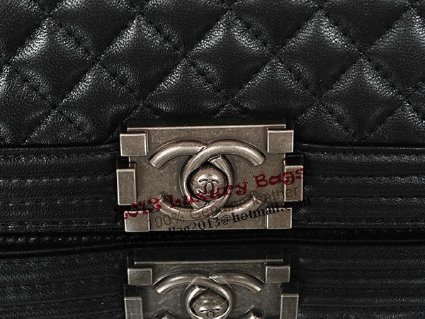 Chanel A67086 Black Lambskin Leather Le Boy Flap Shoulder Bag Chanel A67086 Black Lambskin Leather Le Boy Flap Shoulder Bag