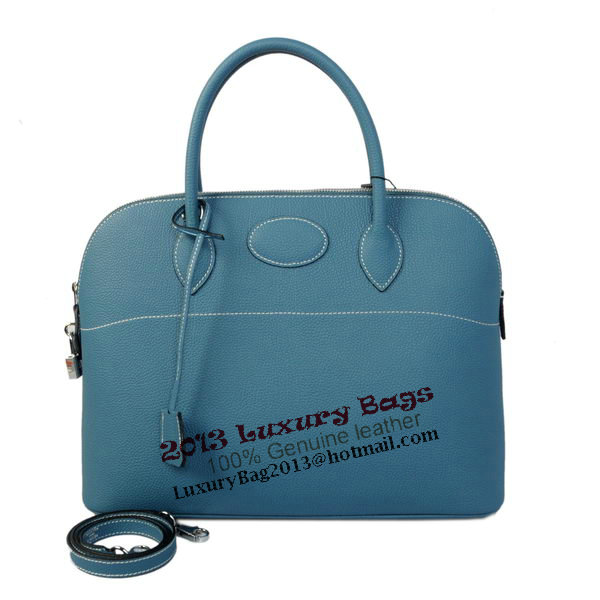 Hermes Bolide 37CM Tote Bags Calf Leather Blue Hermes Bolide 37CM Tote Bags Calf Leather Blue