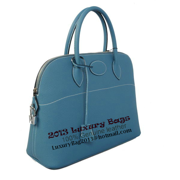 Hermes Bolide 37CM Tote Bags Calf Leather Blue Hermes Bolide 37CM Tote Bags Calf Leather Blue
