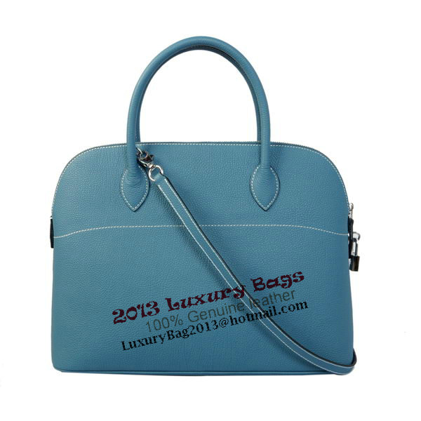Hermes Bolide 37CM Tote Bags Calf Leather Blue Hermes Bolide 37CM Tote Bags Calf Leather Blue