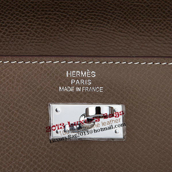 Hermes Kelly Original Saffiano Leather Bi-Fold Wallet A708 Dark Gray Hermes Kelly Original Saffiano Leather Bi-Fold Wallet A708 Dark Gray