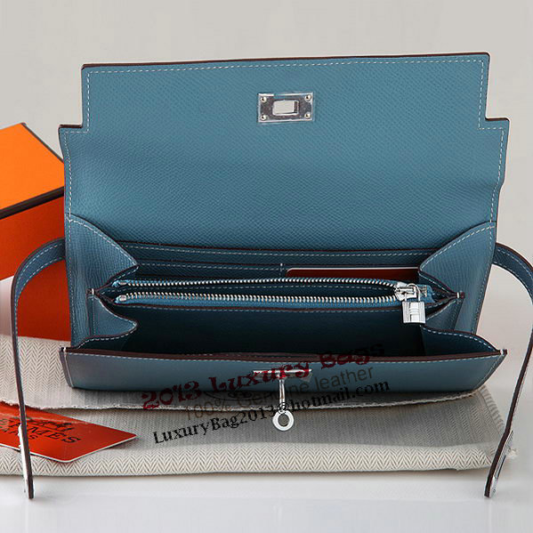 Hermes Kelly Original Saffiano Leather Bi-Fold Wallet A708 Light Blue Hermes Kelly Original Saffiano Leather Bi-Fold Wallet A708 Light Blue