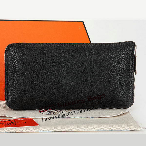 Hermes Zipper Wallet Original Leather A309 Black Hermes Zipper Wallet Original Leather A309 Black