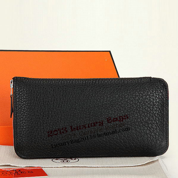 Hermes Zipper Wallet Original Leather A309 Black Hermes Zipper Wallet Original Leather A309 Black
