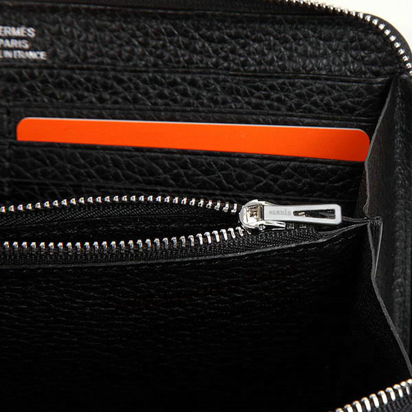 Hermes Zipper Wallet Original Leather A309 Black Hermes Zipper Wallet Original Leather A309 Black