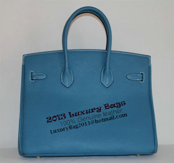 Hermes Birkin 35CM Tote Bag Light Blue Clemence Leather H6089 Gold Hermes Birkin 35CM Tote Bag Light Blue Clemence Leather H6089 Gold