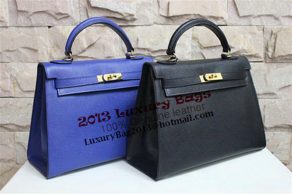 Hermes Kelly 32cm Shoulder Bag Blue Saffiano Leather K32 Gold Hermes Kelly 32cm Shoulder Bag Blue Saffiano Leather K32 Gold