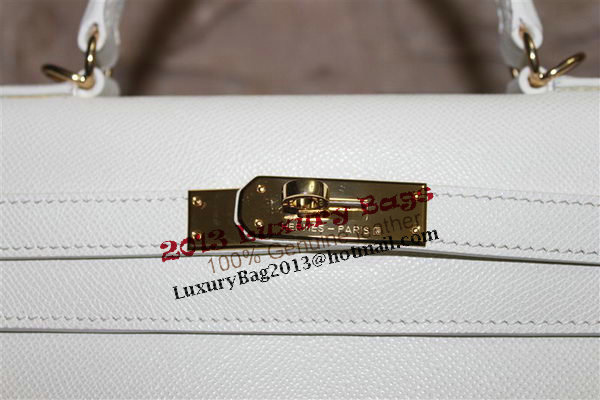 Hermes Kelly 32cm Shoulder Bag White Saffiano Leather K32 Gold Hermes Kelly 32cm Shoulder Bag White Saffiano Leather K32 Gold