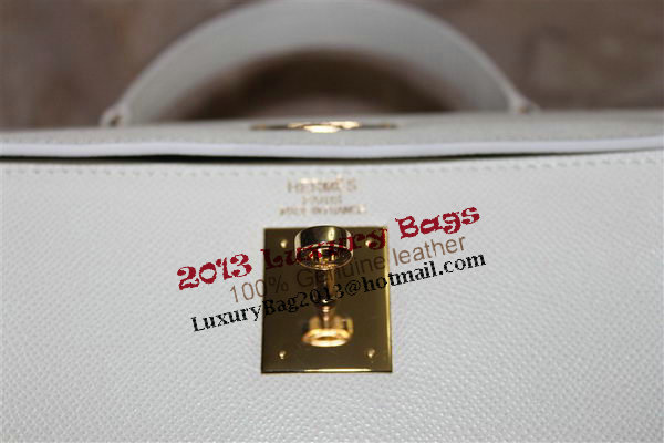 Hermes Kelly 32cm Shoulder Bag White Saffiano Leather K32 Gold Hermes Kelly 32cm Shoulder Bag White Saffiano Leather K32 Gold