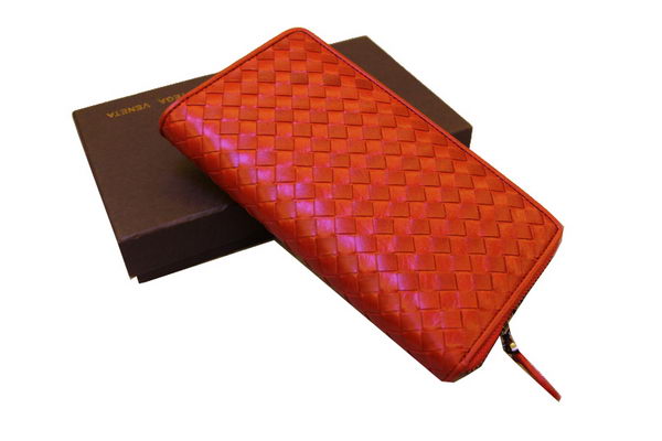 Bottega Veneta Intrecciato Nappa Zip Around Wallet 17004 Orange
