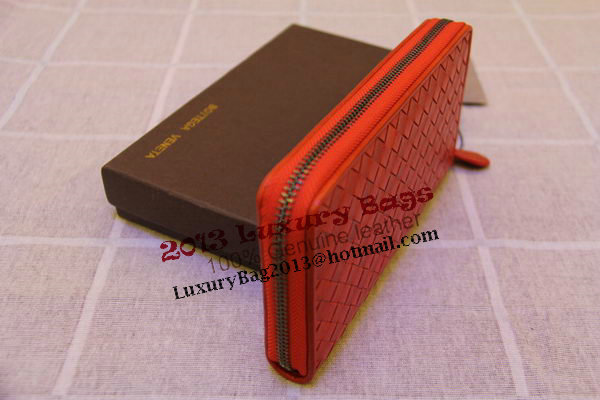 Bottega Veneta Intrecciato Nappa Zip Around Wallet 17004 Orange Bottega Veneta Intrecciato Nappa Zip Around Wallet 17004 Orange