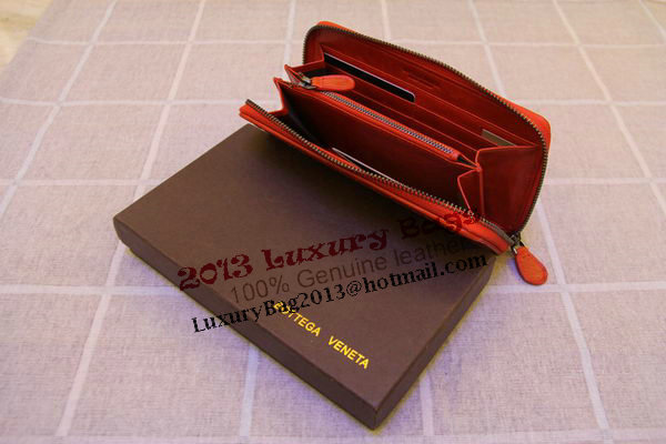 Bottega Veneta Intrecciato Nappa Zip Around Wallet 17004 Orange Bottega Veneta Intrecciato Nappa Zip Around Wallet 17004 Orange