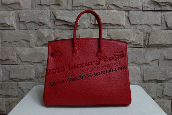 Hermes Birkin 35CM Tote Bag Red Ostrich Leather BK35 Gold Hermes Birkin 35CM Tote Bag Red Ostrich Leather BK35 Gold