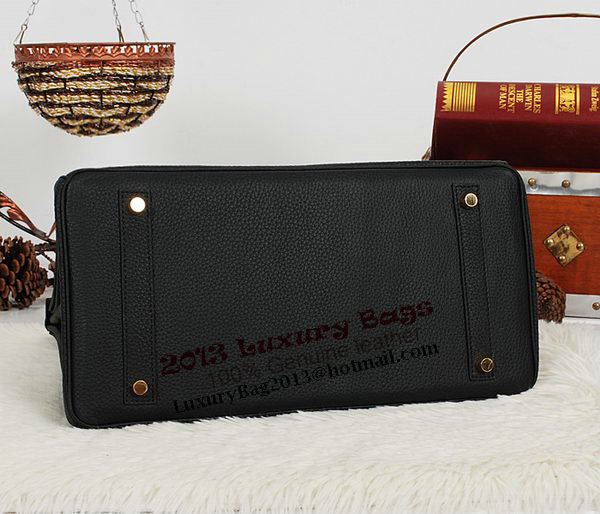 Hermes Birkin 35CM Tote Bag Black Clemence Leather H35 Gold Hermes Birkin 35CM Tote Bag Black Clemence Leather H35 Gold