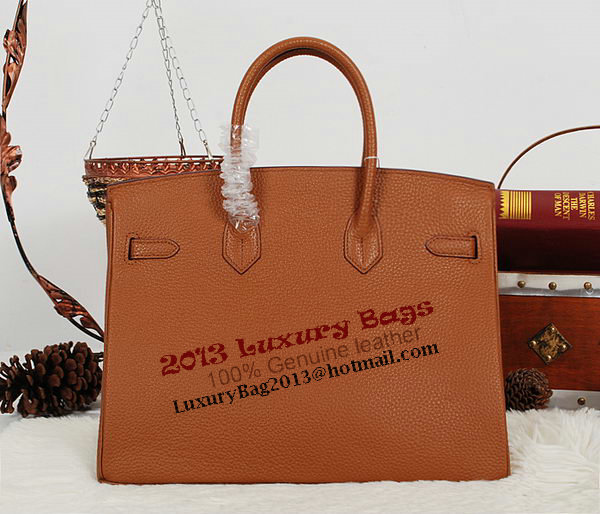 Hermes Birkin 35CM Tote Bag Camel Clemence Leather H35 Gold