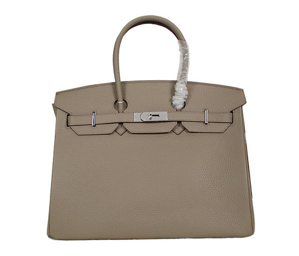 Hermes Birkin 35CM Tote Bag Gray Clemence Leather H35 Silver