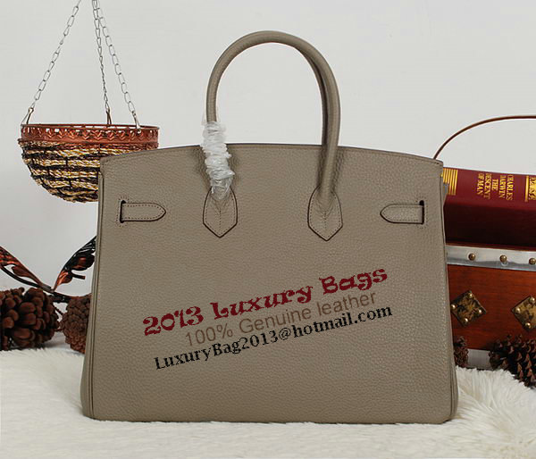 Hermes Birkin 35CM Tote Bag Gray Clemence Leather H35 Silver Hermes Birkin 35CM Tote Bag Gray Clemence Leather H35 Silver