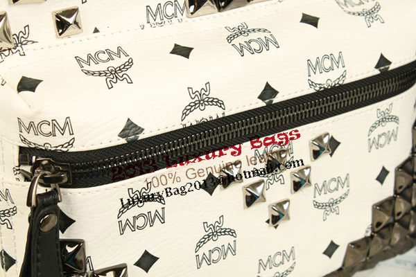 MCM Stark Backpack Jumbo in Calf Leather 8100 White MCM Stark Backpack Jumbo in Calf Leather 8100 White