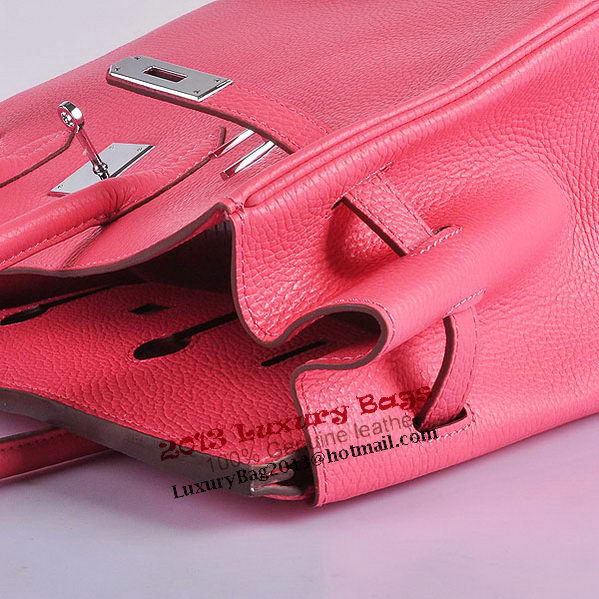 Hermes Birkin 35CM Tote Bag Pink Grainy Leather H6089 Silver Hermes Birkin 35CM Tote Bag Pink Grainy Leather H6089 Silver