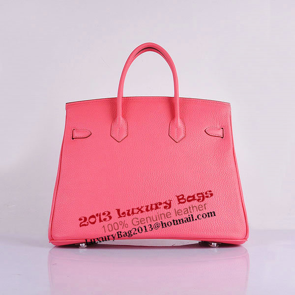 Hermes Birkin 35CM Tote Bag Pink Grainy Leather H6089 Silver Hermes Birkin 35CM Tote Bag Pink Grainy Leather H6089 Silver