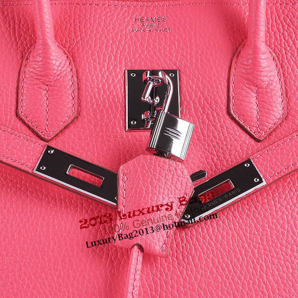 Hermes Birkin 35CM Tote Bag Pink Grainy Leather H6089 Silver Hermes Birkin 35CM Tote Bag Pink Grainy Leather H6089 Silver