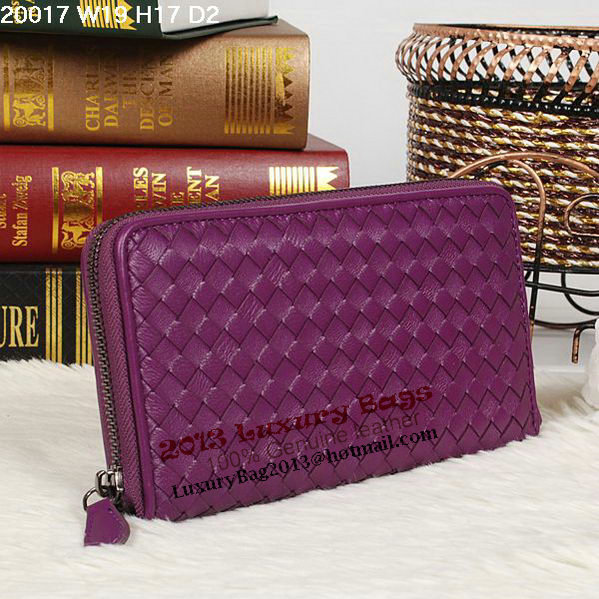Bottega Veneta Intrecciato Nappa Zip Around Wallet BV20017 Purple Bottega Veneta Intrecciato Nappa Zip Around Wallet BV20017 Purple