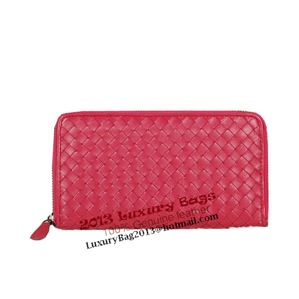 Bottega Veneta Intrecciato Nappa Zip Around Wallet BV20017 Rose Bottega Veneta Intrecciato Nappa Zip Around Wallet BV20017 Rose