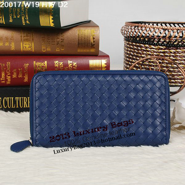 Bottega Veneta Intrecciato Nappa Zip Around Wallet BV20017 RoyalBlue Bottega Veneta Intrecciato Nappa Zip Around Wallet BV20017 RoyalBlue