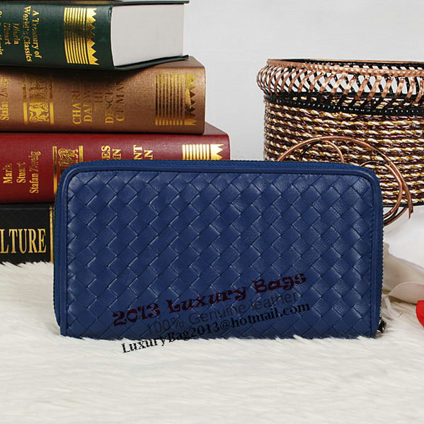Bottega Veneta Intrecciato Nappa Zip Around Wallet BV20017 RoyalBlue Bottega Veneta Intrecciato Nappa Zip Around Wallet BV20017 RoyalBlue