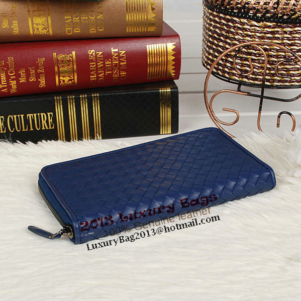 Bottega Veneta Intrecciato Nappa Zip Around Wallet BV20017 RoyalBlue Bottega Veneta Intrecciato Nappa Zip Around Wallet BV20017 RoyalBlue