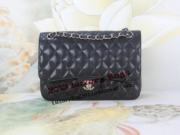 Chanel 2.55 Series Classic Flap Bag 1112 Black Original Cannage Pattern Leather Silver Chanel 2.55 Series Classic Flap Bag 1112 Black Original Cannage Pattern Leather Silver