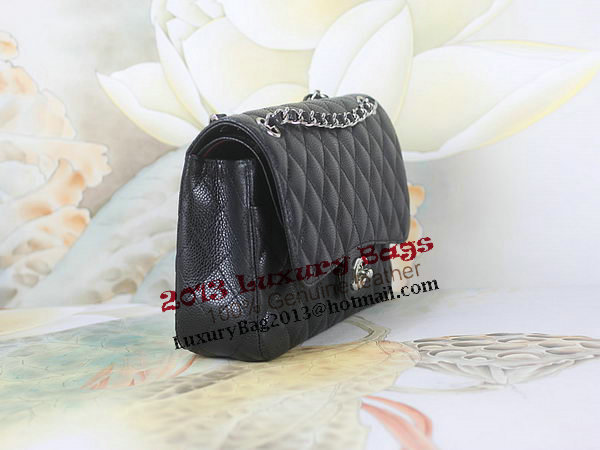 Chanel 2.55 Series Classic Flap Bag 1112 Black Original Cannage Pattern Leather Silver Chanel 2.55 Series Classic Flap Bag 1112 Black Original Cannage Pattern Leather Silver