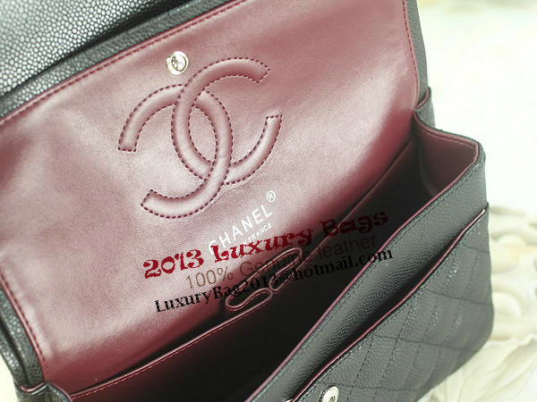 Chanel 2.55 Series Classic Flap Bag 1112 Black Original Cannage Pattern Leather Silver Chanel 2.55 Series Classic Flap Bag 1112 Black Original Cannage Pattern Leather Silver