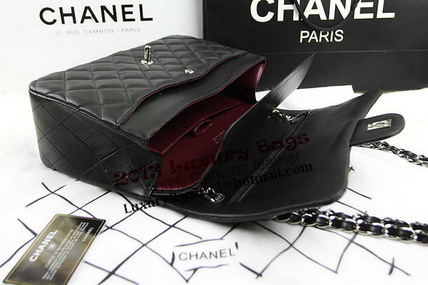 Chanel Classic Flap Bag 1113 Black Original Sheepskin Leather Silver Chanel Classic Flap Bag 1113 Black Original Sheepskin Leather Silver